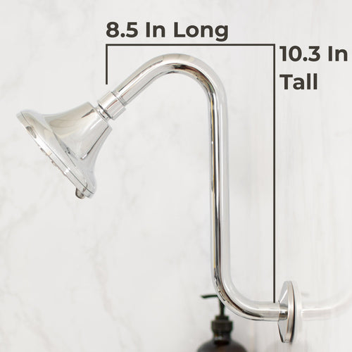 10.5 in. S-Shaped Stainless Steel Shower Head Extension Arm (Chrome Finish)