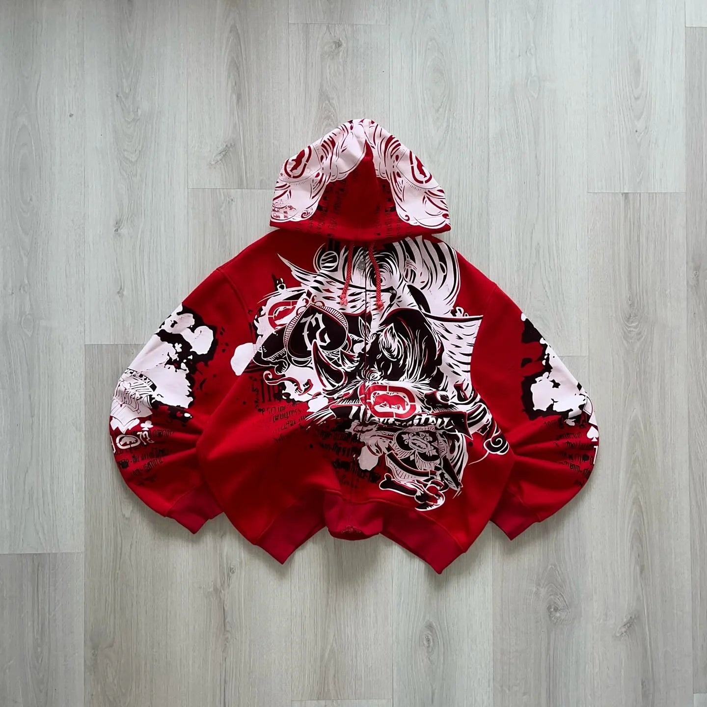 Y2K Gothic Ecko Skull Printing Hoodie Men Women Streetwear Punk Oversize Black Sweatshirt Dark Artistic Casual Pullover