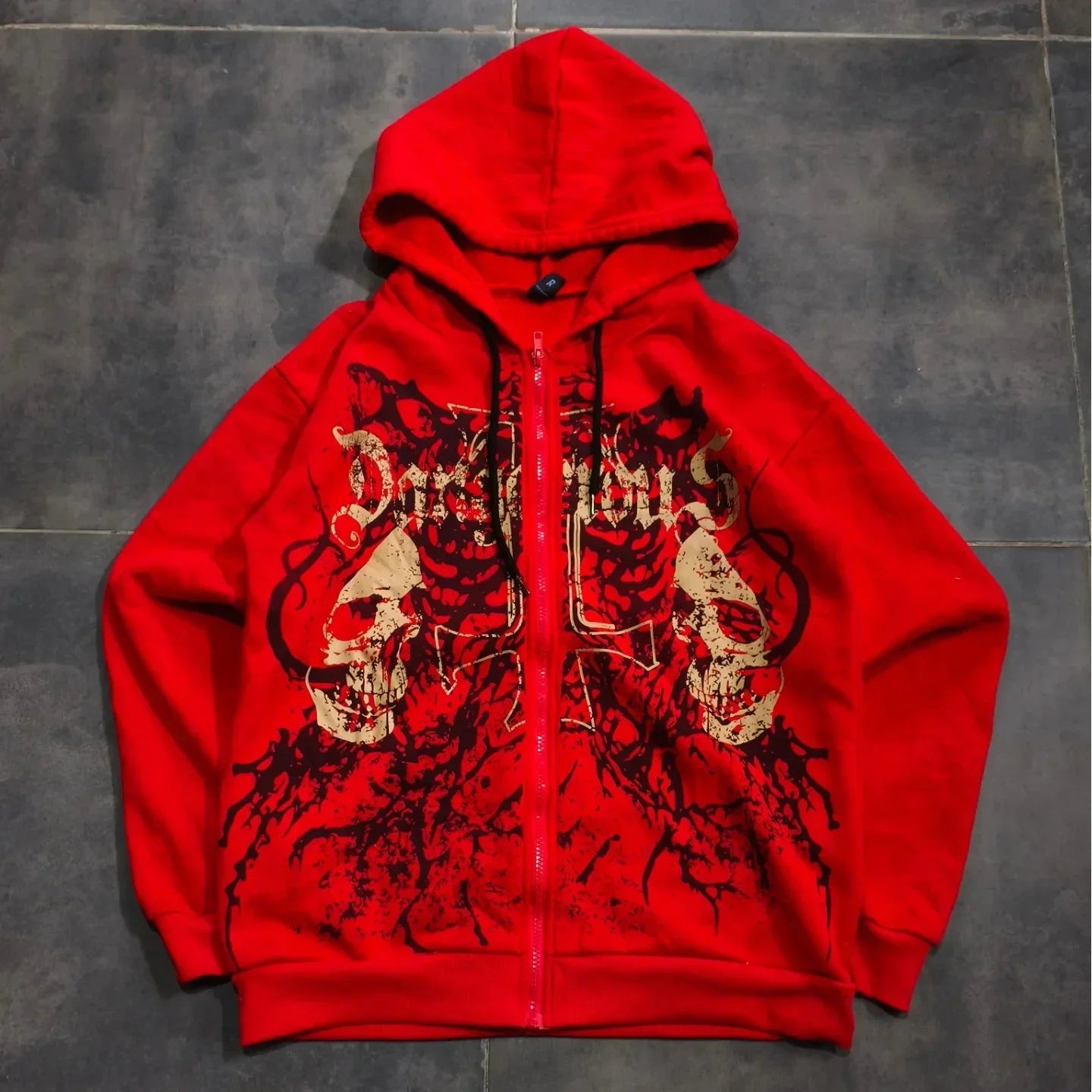 Y2K Gothic Ecko Skull Printing Hoodie Men Women Streetwear Punk Oversize Black Sweatshirt Dark Artistic Casual Pullover