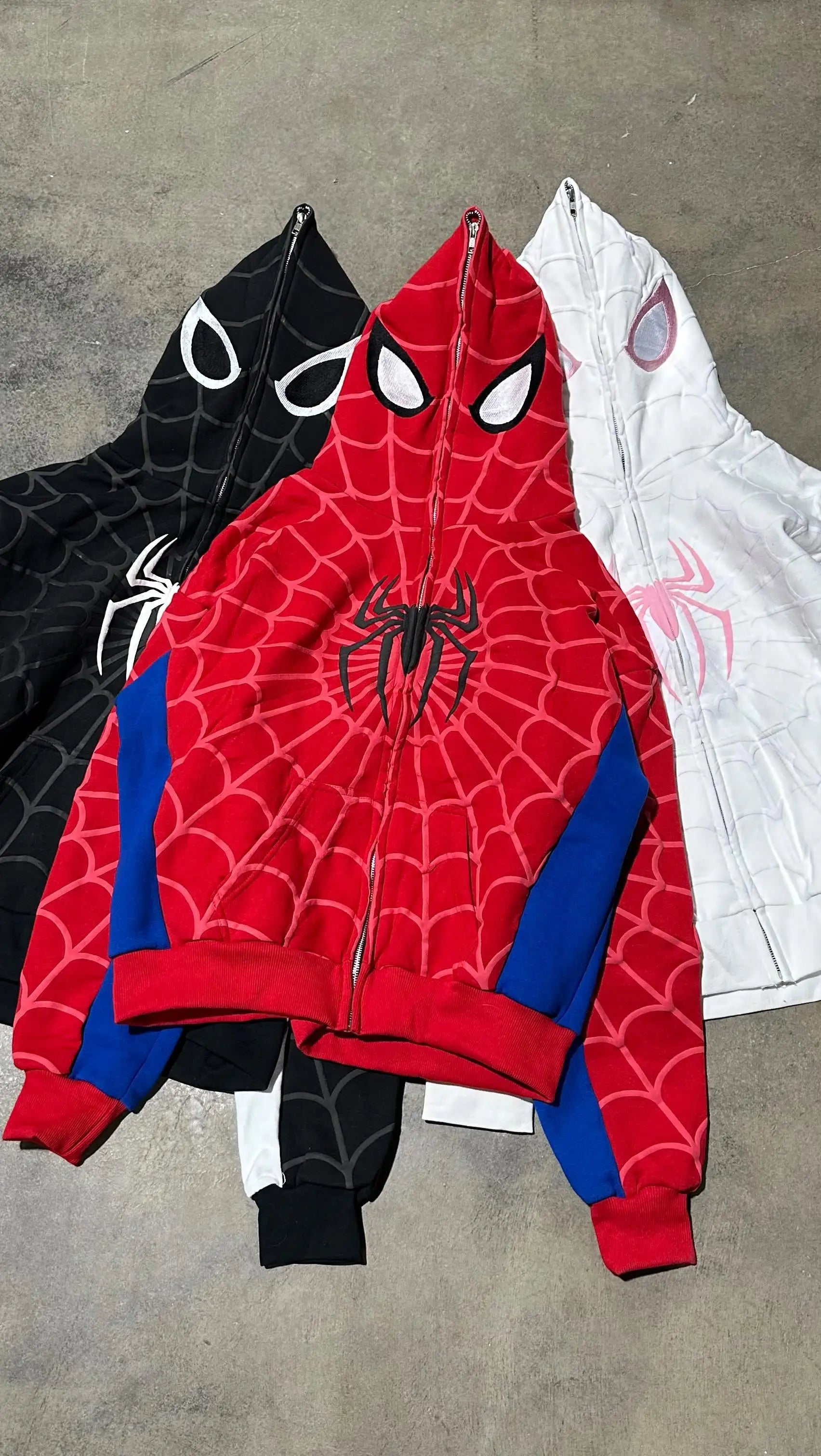 Y2k clothing Spider web Red hoodie sweatshirt zipper warm Harajuku punk grunge Women Hip hop sweatshirt Hoodie interesting 2023