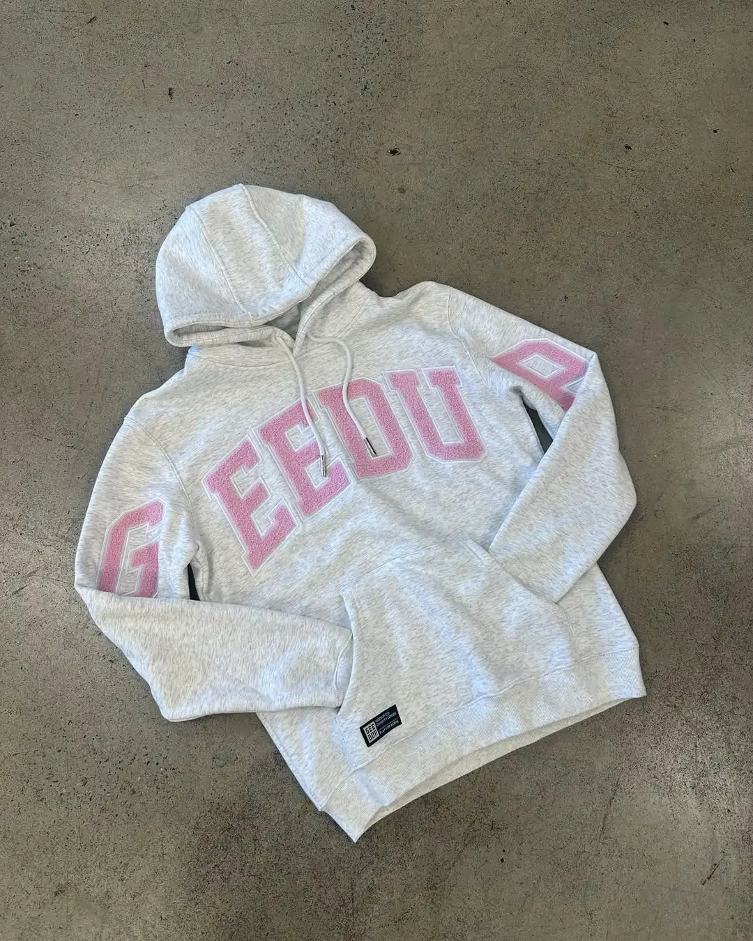 Y2K Style Hoodie with Pearl Details, Gothic Letter Print Zip-Up Hooded Sweatshirt