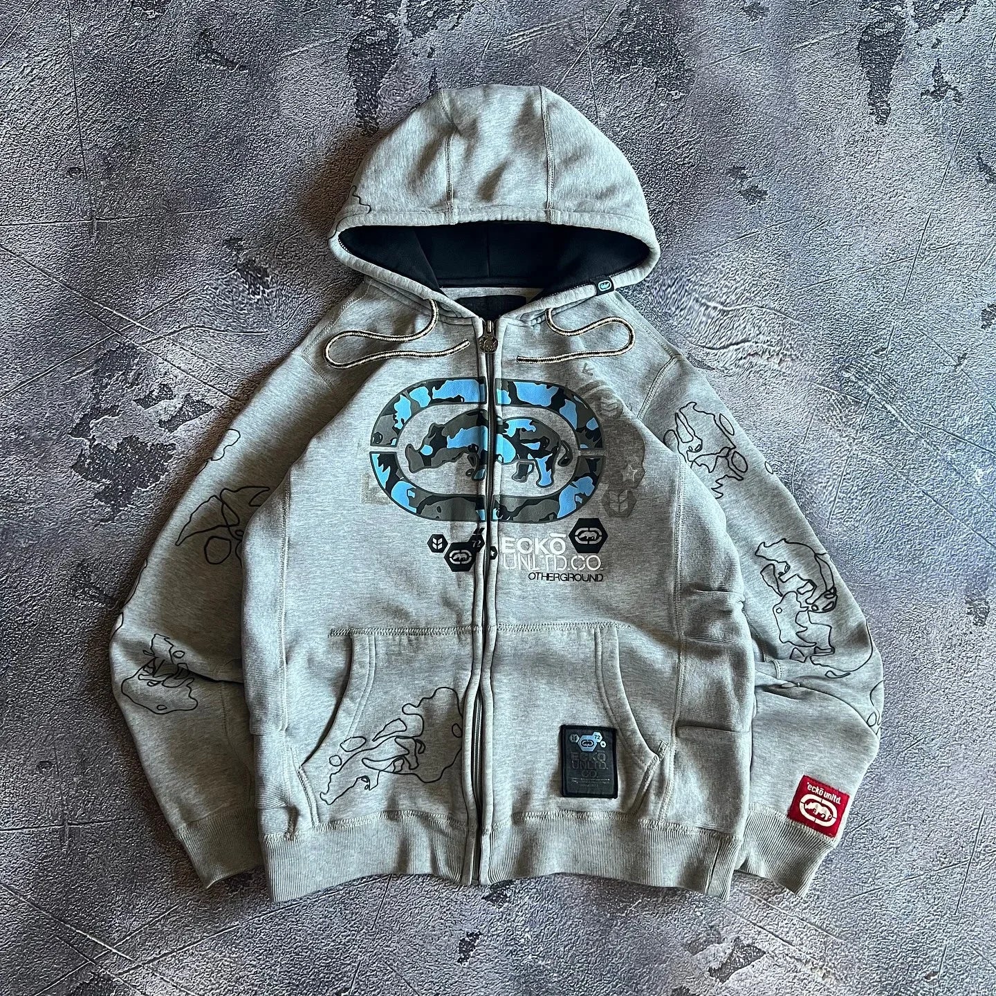 Y2K Gothic Ecko Skull Printing Hoodie Men Women Streetwear Punk Oversize Black Sweatshirt Dark Artistic Casual Pullover