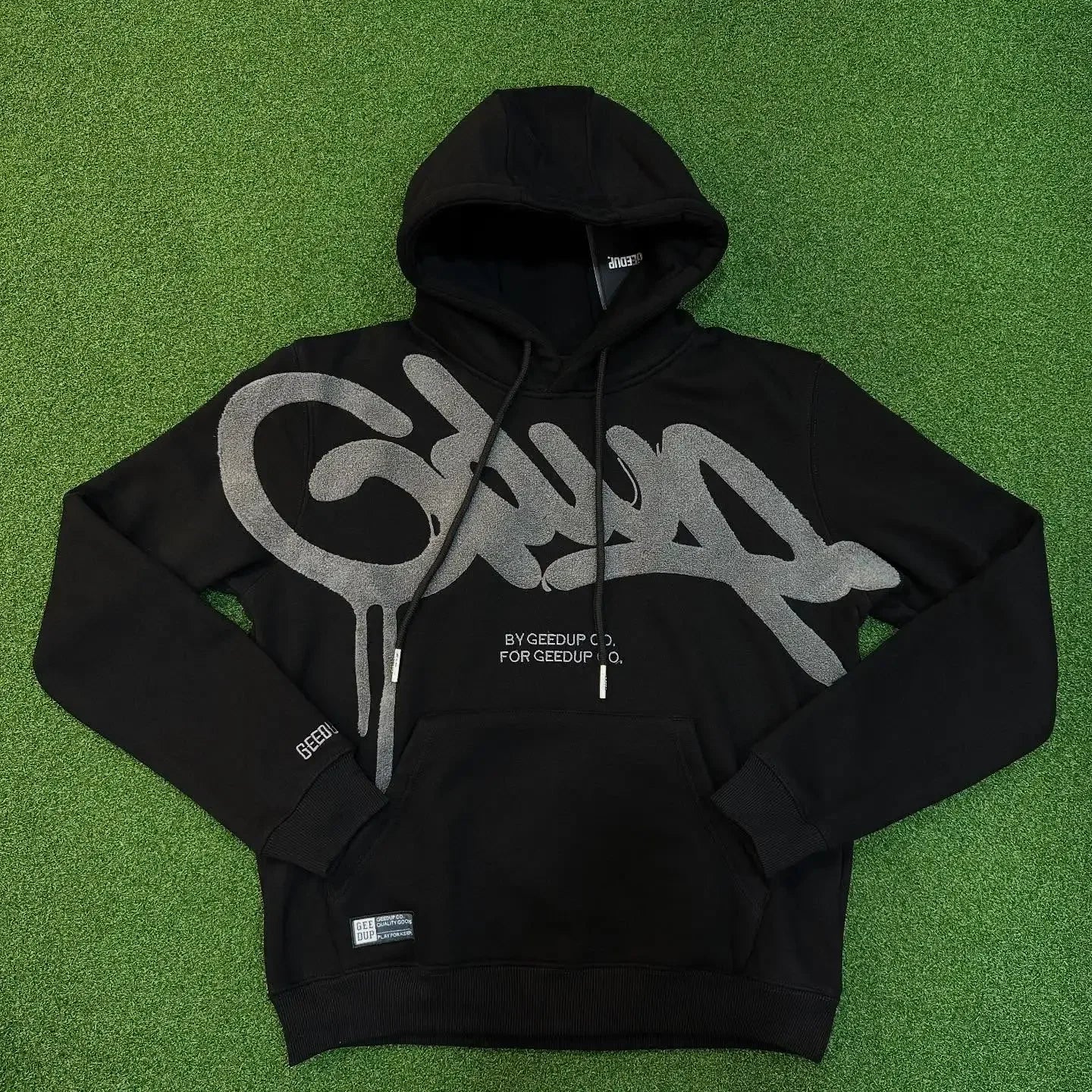 Y2K Style Hoodie with Pearl Details, Gothic Letter Print Zip-Up Hooded Sweatshirt