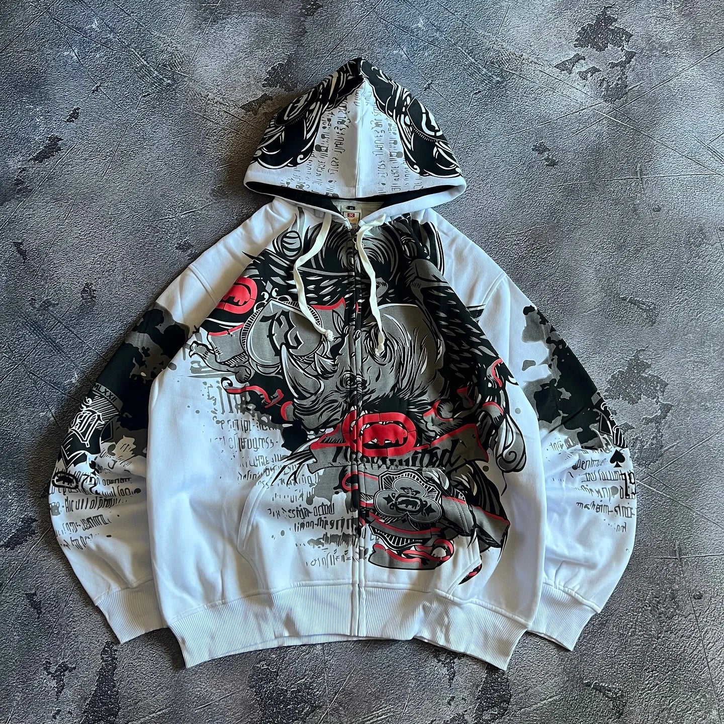 Y2K Gothic Ecko Skull Printing Hoodie Men Women Streetwear Punk Oversize Black Sweatshirt Dark Artistic Casual Pullover