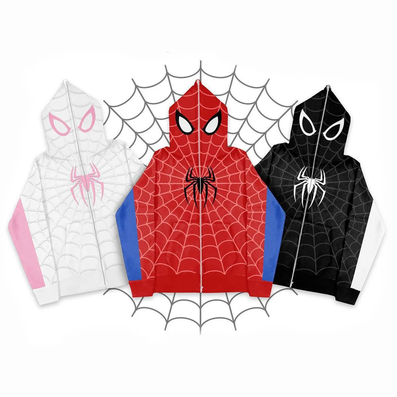 Y2k clothing Spider web Red hoodie sweatshirt zipper warm Harajuku punk grunge Women Hip hop sweatshirt Hoodie interesting 2023