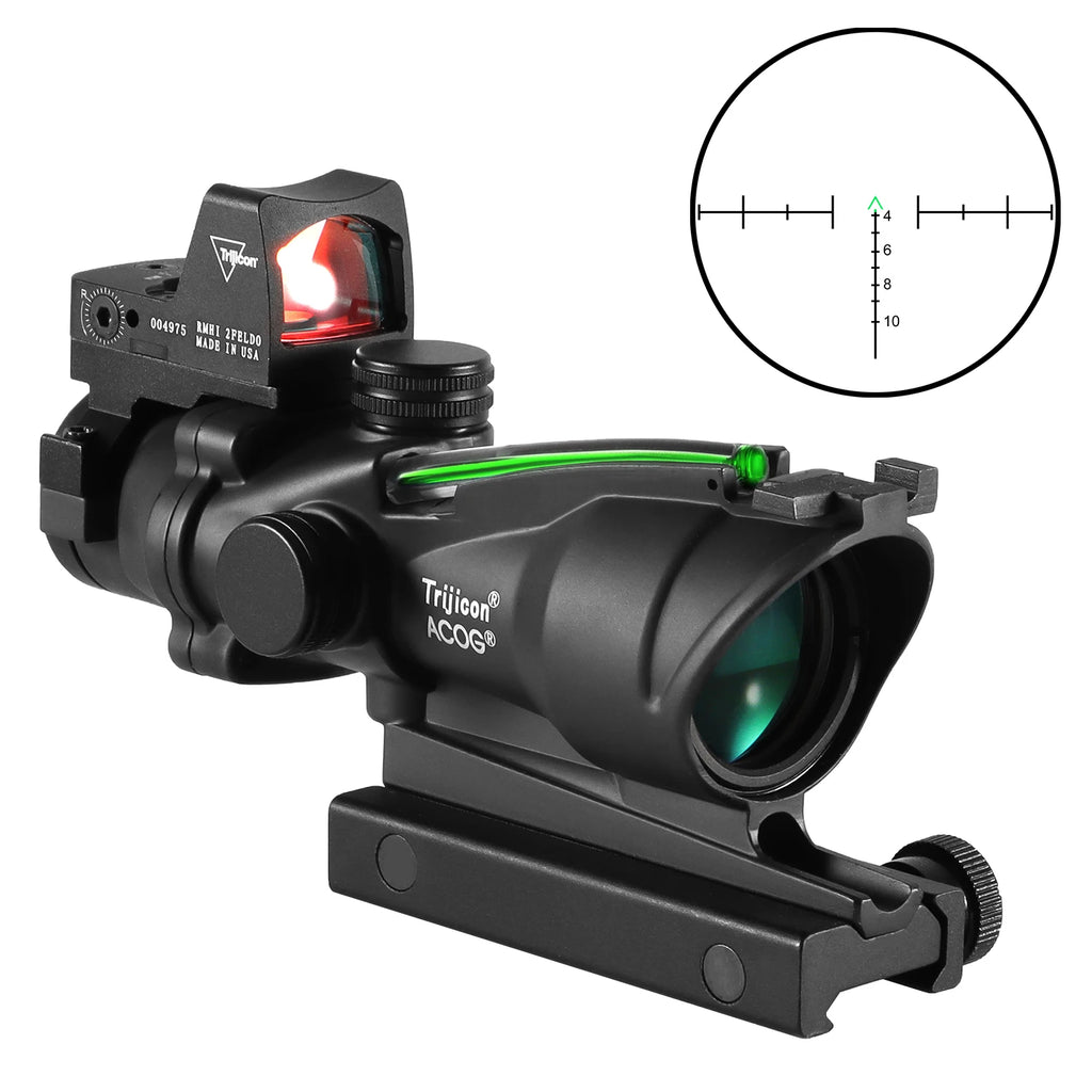 Adjustable 4x32 Red Dot 1x  4x Scope  Red Dot Tactical Scope 20mm Rail Scope for Hunting