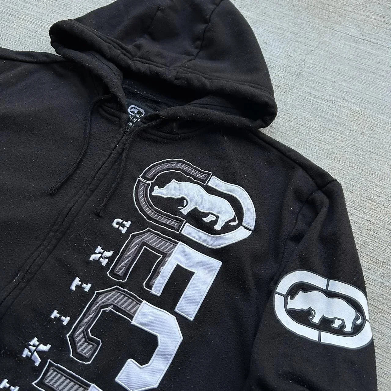 Y2K Gothic Ecko Skull Printing Hoodie Men Women Streetwear Punk Oversize Black Sweatshirt Dark Artistic Casual Pullover